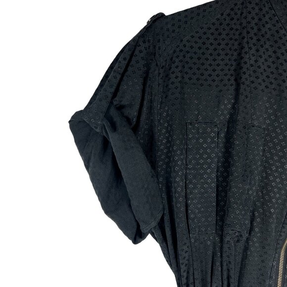 Baum und Pferdgarten 100% Silk Roll Tab Sleeve Mini Dress in Black Size 40 / 10 - Picture 7 of 12